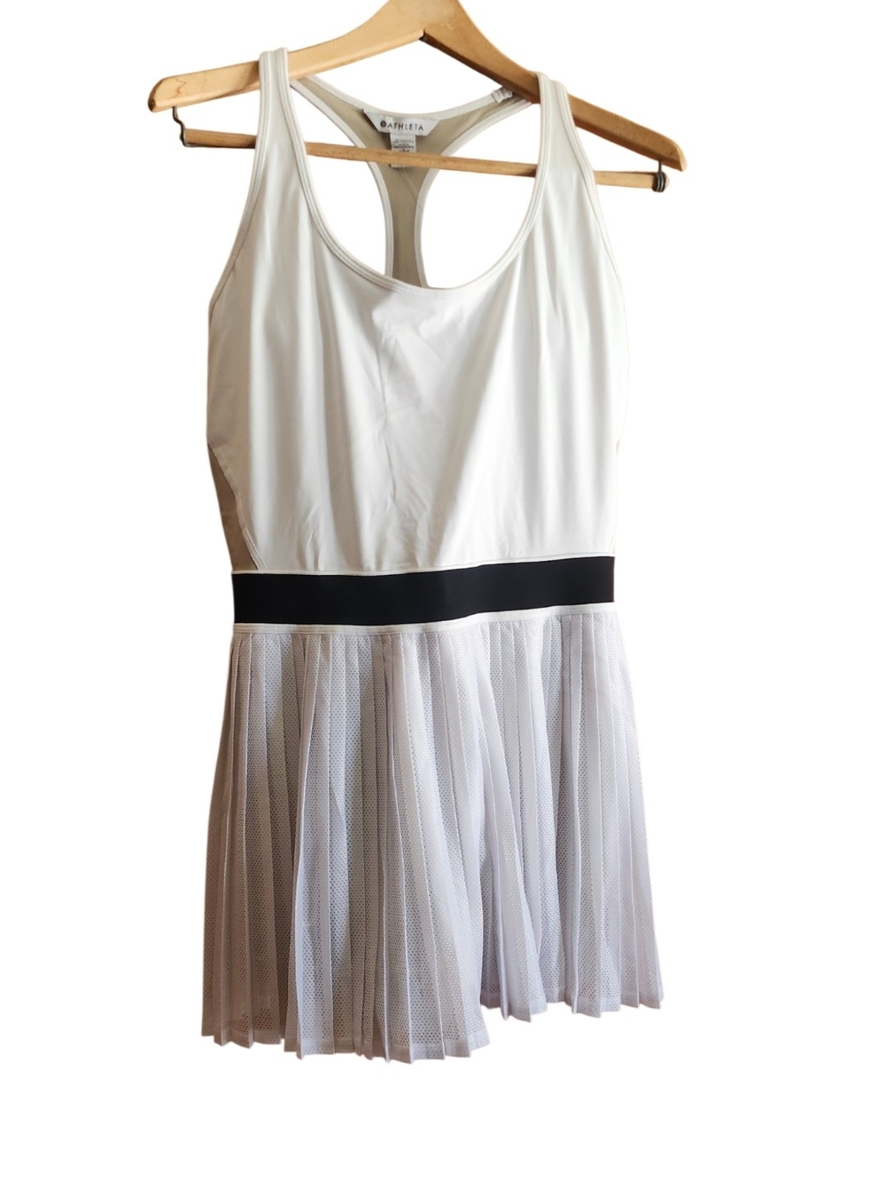 Athleta Power Serve Tank Dress Mini Dress White & Gray Size Large